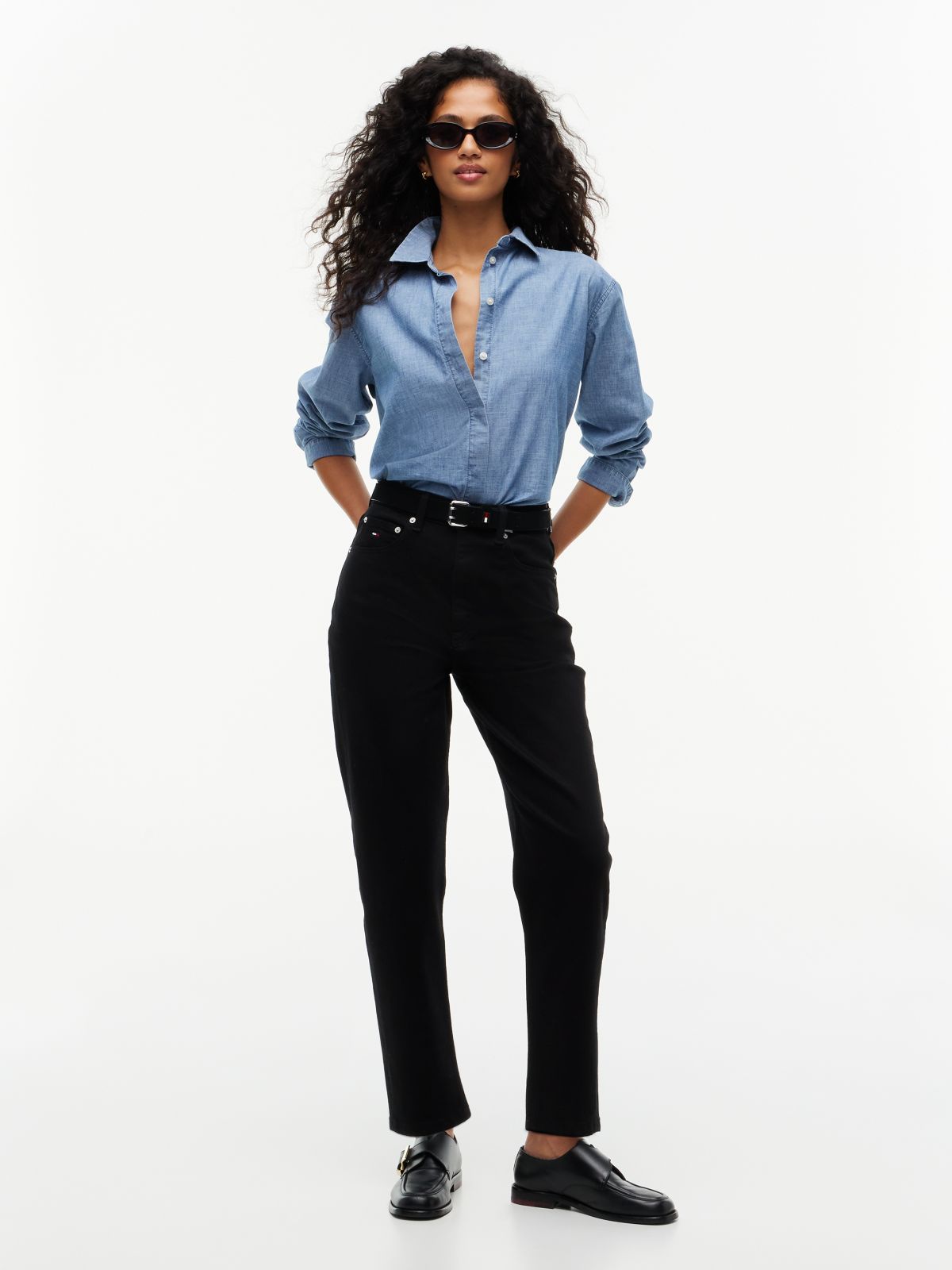 Mom High Rise Tapered Black Jeans — Denim