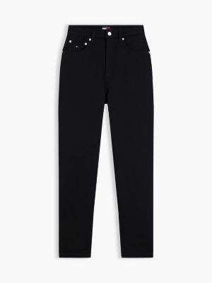 denim czarne jeansy tapered mom fit z wysokim stanem dla kobiety - tommy jeans