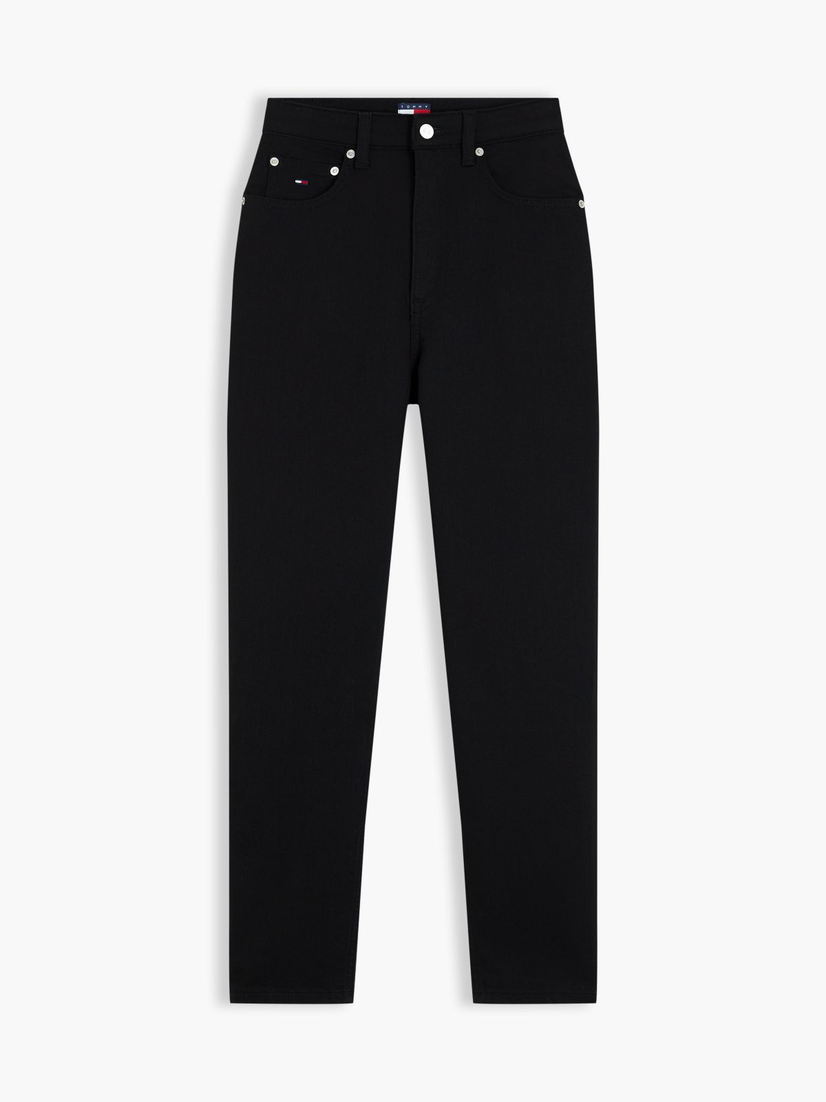 Mom High Rise Tapered Black Jeans — Denim