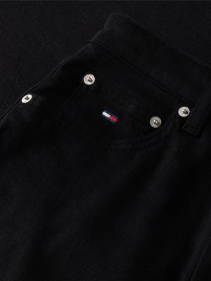 denim mom high rise tapered black jeans for women tommy jeans