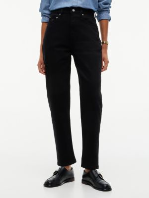 denim czarne jeansy tapered mom fit z wysokim stanem dla kobiety - tommy jeans