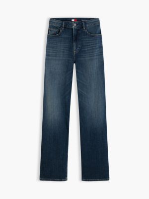 jeans layla straight fit a vita alta sbiaditi denim da donne tommy jeans