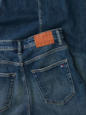 jeans layla straight fit a vita alta sbiaditi denim da donne tommy jeans