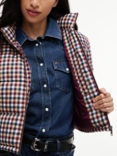 Check Cropped Relaxed Puffer Jacket — Multi 4