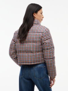 Check Cropped Relaxed Puffer Jacket — Multi 5
