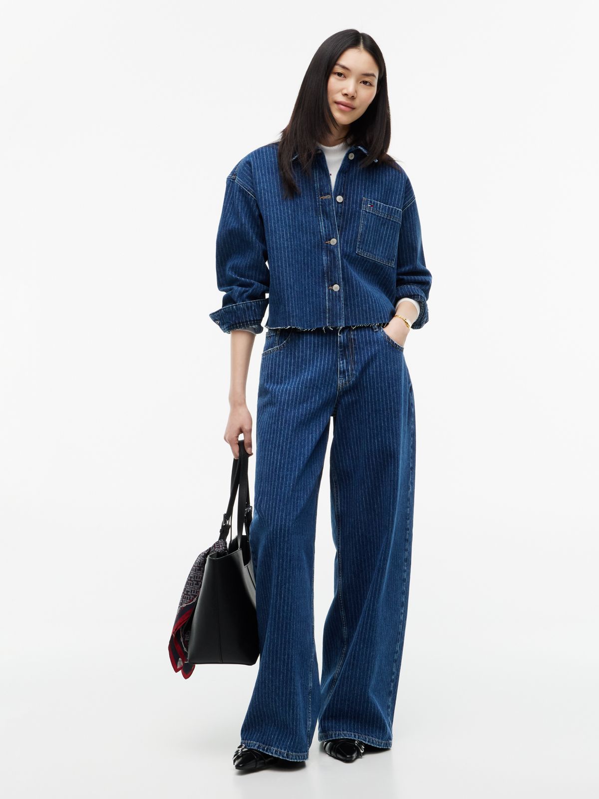 Stripe Relaxed Denim Shirt — Denim