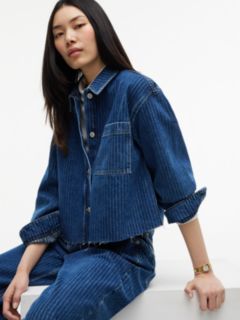 Stripe Relaxed Denim Shirt — Denim 3