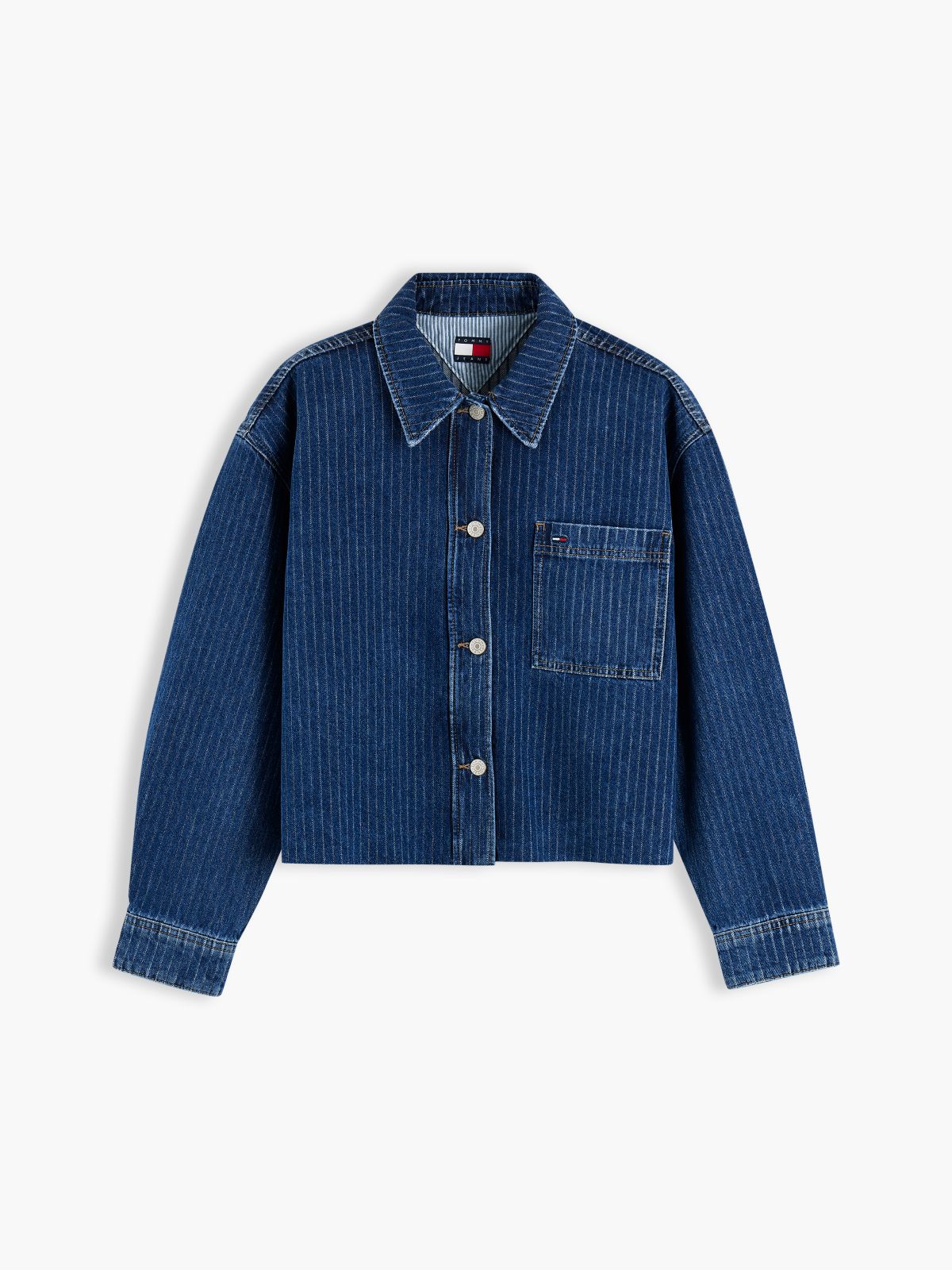 Stripe Relaxed Denim Shirt — Denim