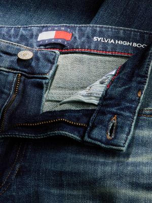 denim sylvia high rise bootcut faded jeans for women tommy jeans