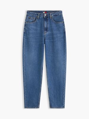 jeans mom tapered a vita alta anni '90 denim da donne tommy jeans