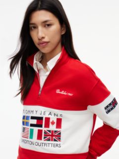 Logo Terry Quarter-Zip Sweatshirt — Red 3
