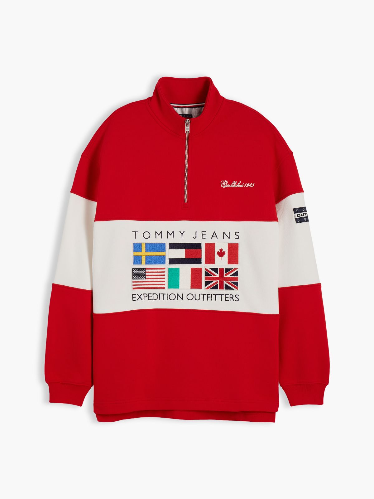 Logo Terry Quarter-Zip Sweatshirt — Red