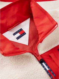 Back Flag Teddy Fleece Zip-Thru Jacket — White 6