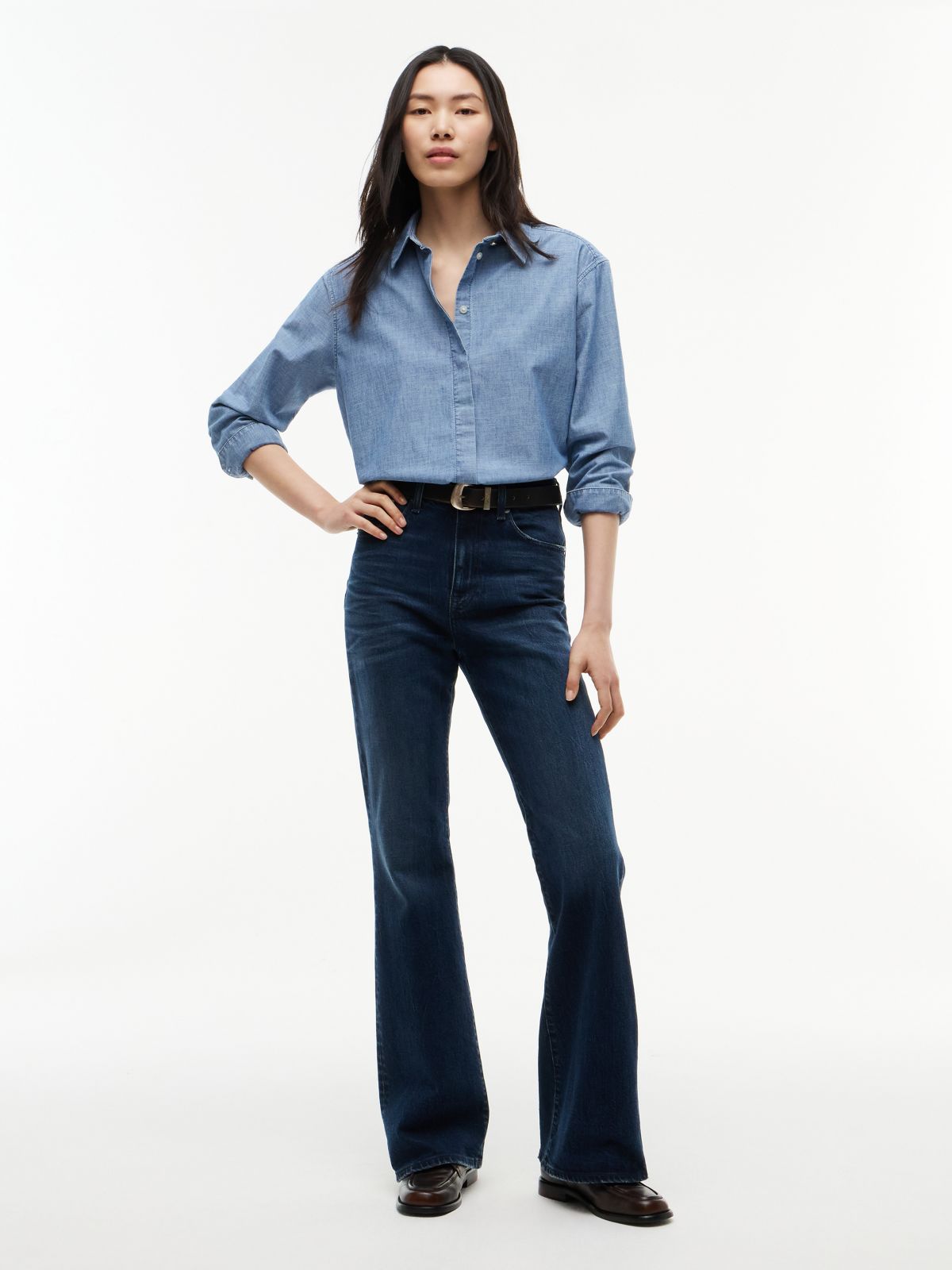 Sylvia High Rise Bootcut Faded Jeans — Denim