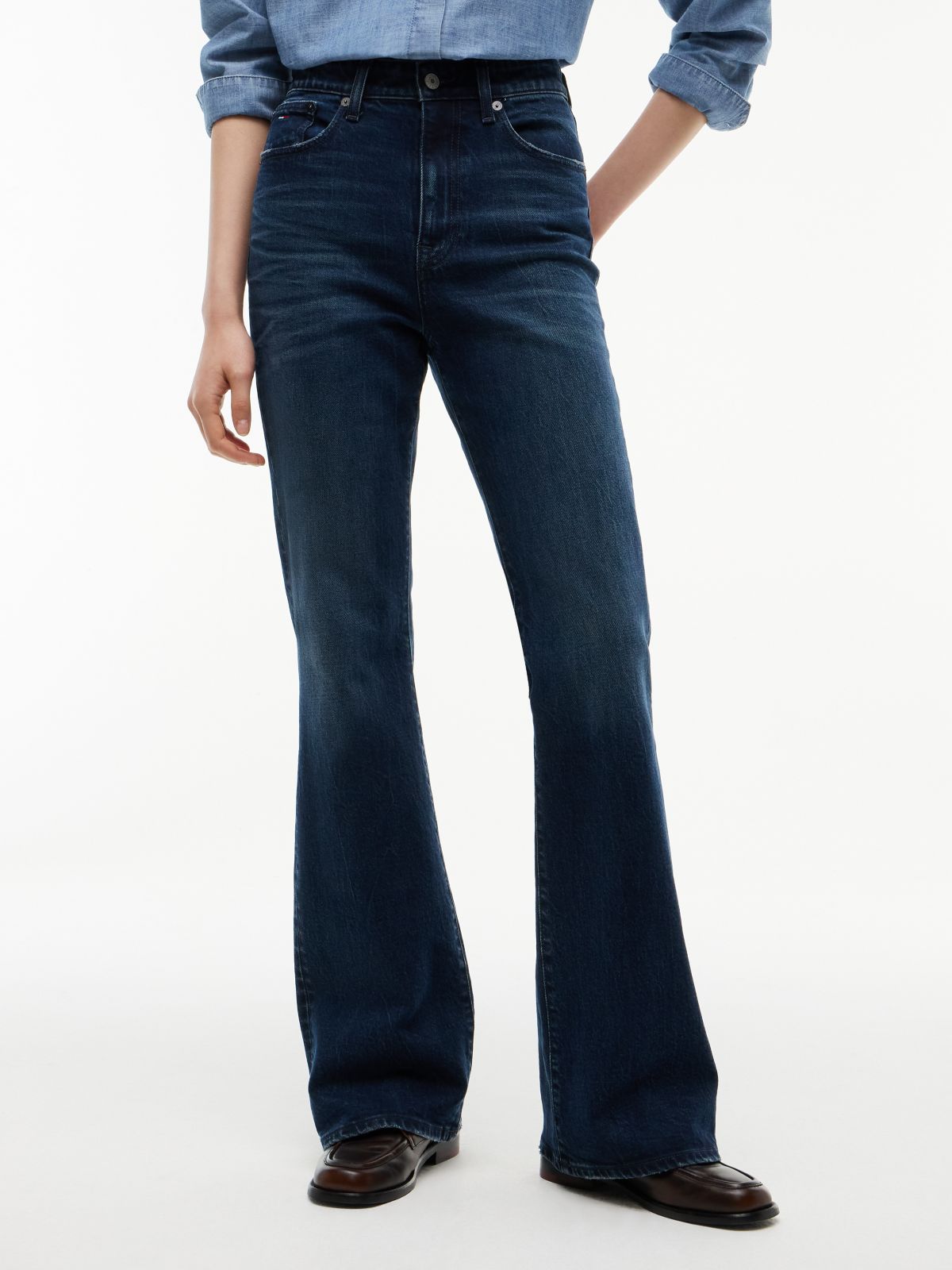 Sylvia High Rise Bootcut Faded Jeans — Denim