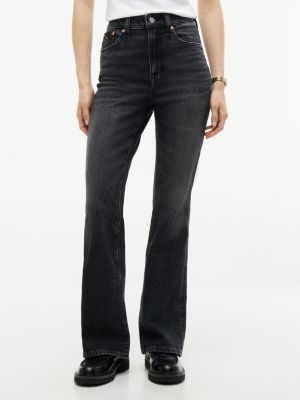 denim sylvia high rise bootcut black jeans for women tommy jeans