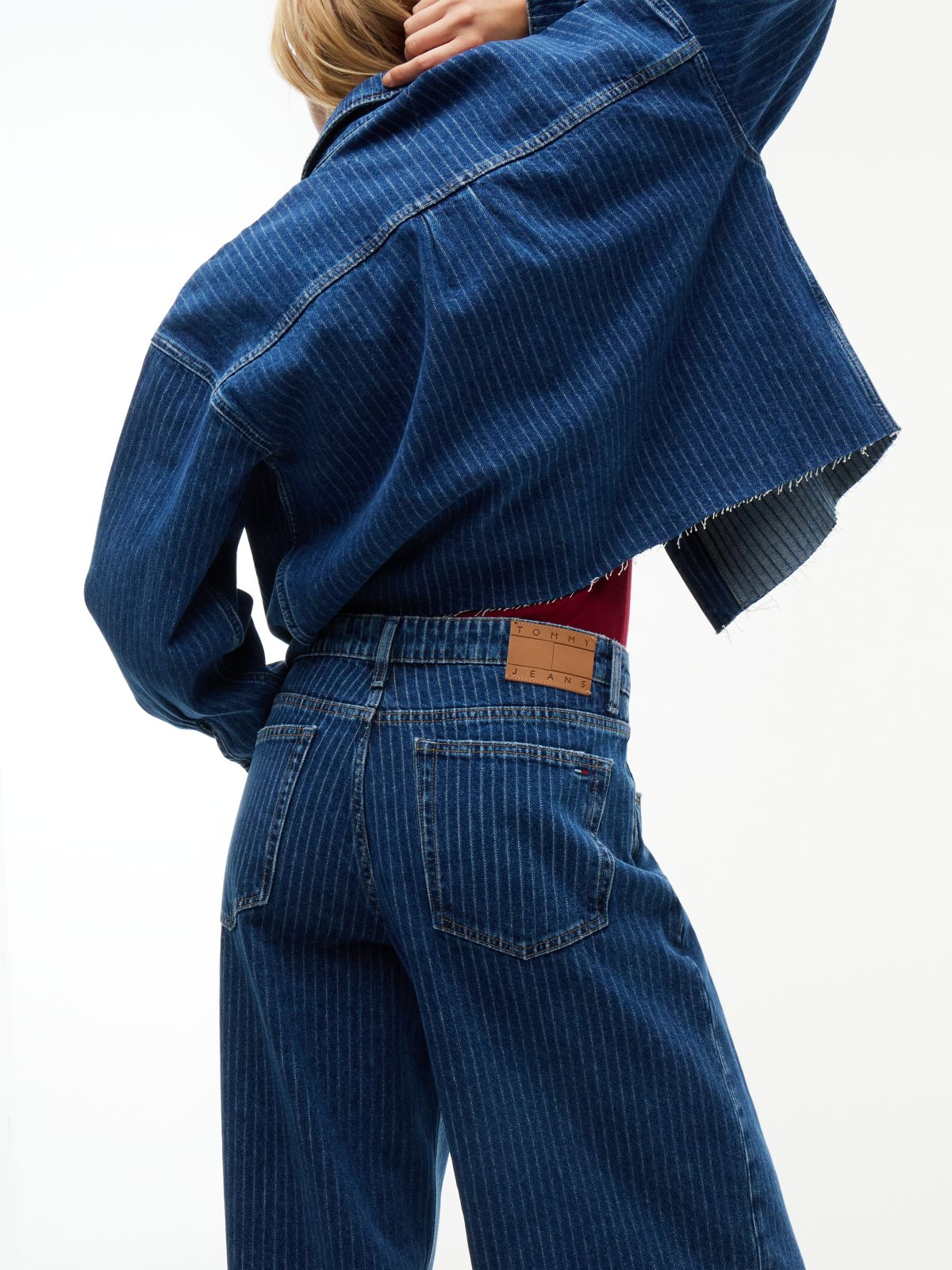 Daisy Low Rise Loose Pinstripe Jeans — Denim