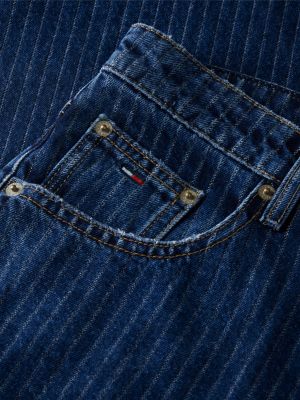 denim daisy loose nadelstreifen-jeans mit niedrigem bund für damen - tommy jeans