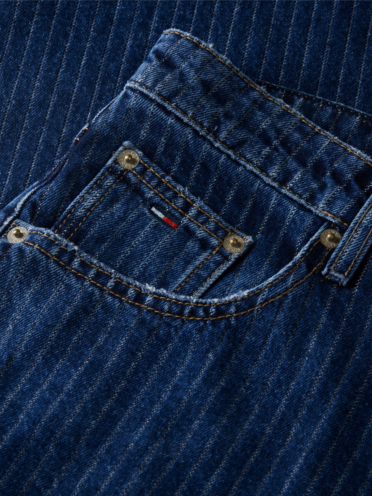 Daisy Low Rise Loose Pinstripe Jeans — Denim