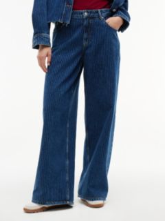 Daisy Low Rise Loose Pinstripe Jeans — Denim 1