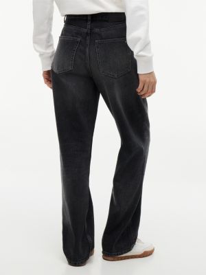 denim layla high rise straight black jeans for women tommy jeans