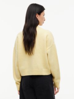 Tommy Badge Fluffy Cardigan With Alpaca — Yellow 4