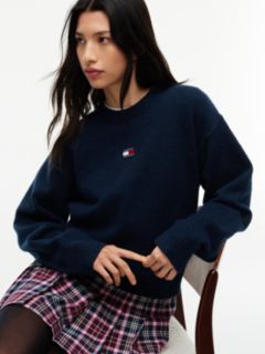 Tommy Badge Fluffy Jumper With Alpaca — Blue 3