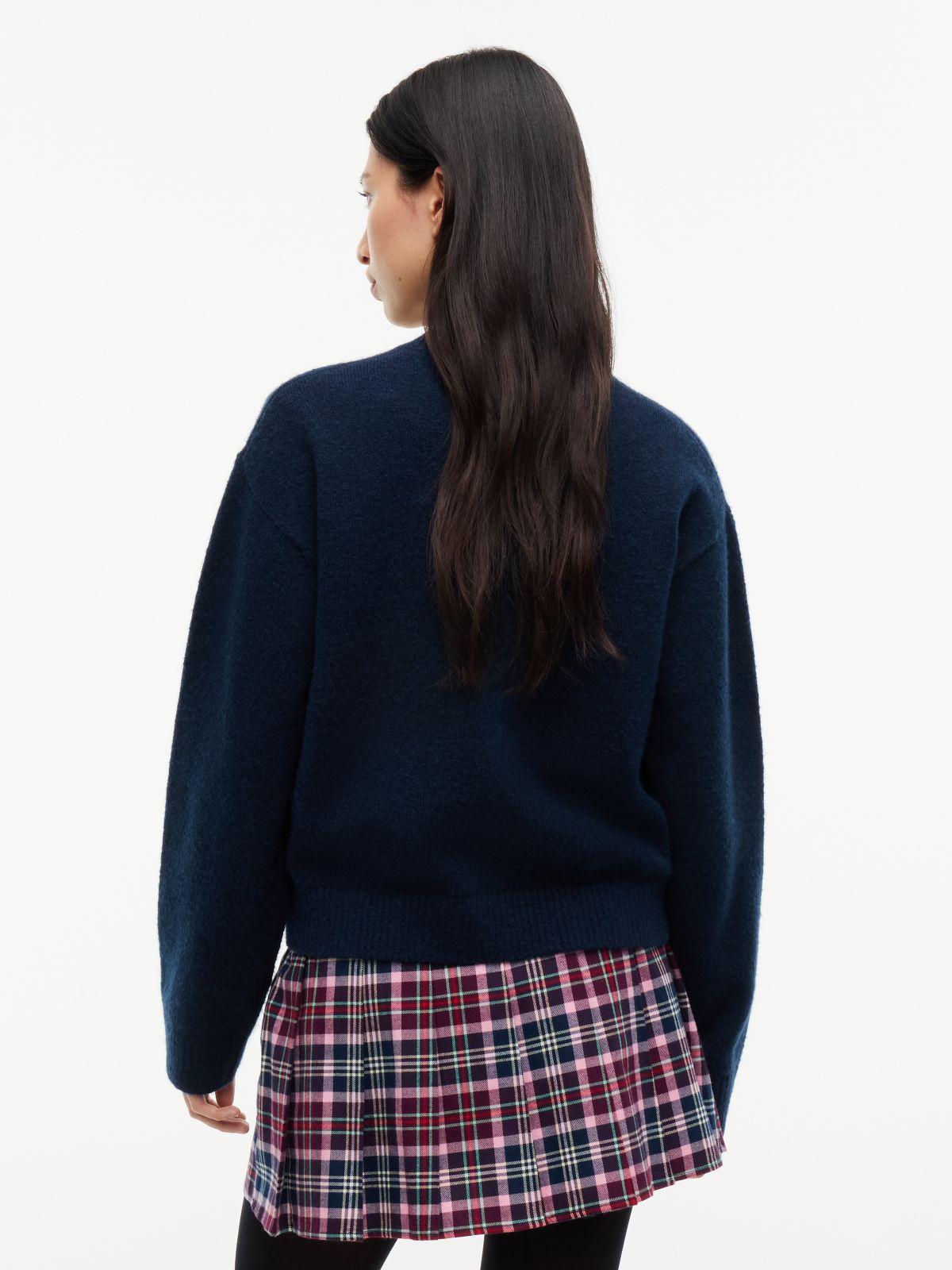 Tommy Badge Fluffy Jumper With Alpaca — Blue