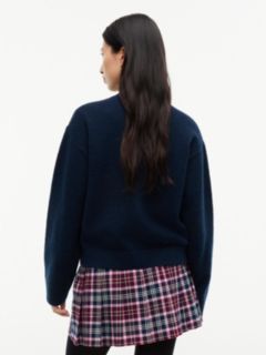 Tommy Badge Fluffy Jumper With Alpaca — Blue 4