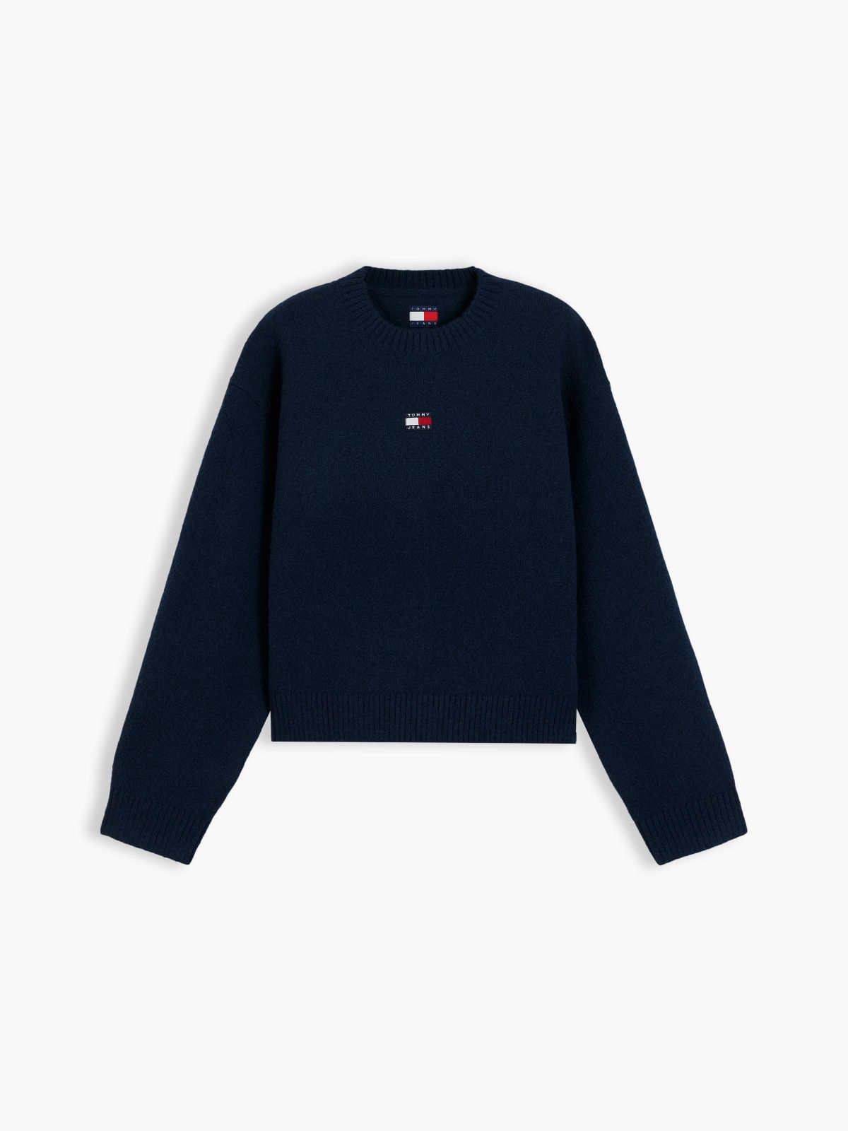 Tommy Badge Fluffy Jumper With Alpaca — Blue