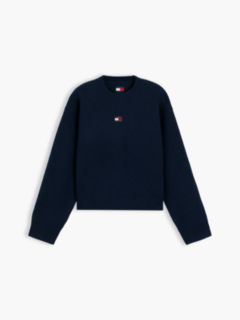 Tommy Badge Fluffy Jumper With Alpaca — Blue 5