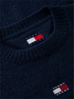 Tommy Badge Fluffy Jumper With Alpaca — Blue 6