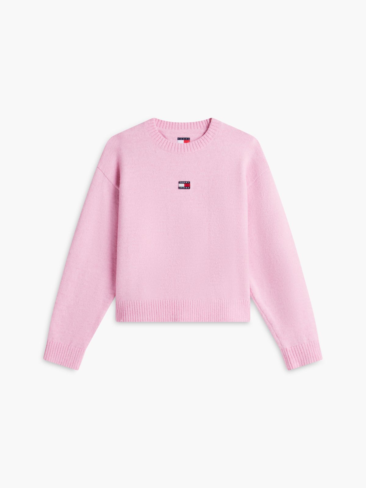 Tommy Badge Fluffy Jumper With Alpaca — Pink