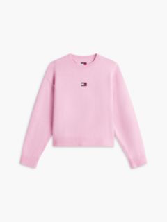 Tommy Badge Fluffy Jumper With Alpaca — Pink 5