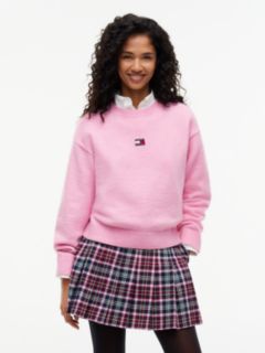 Tommy Badge Fluffy Jumper With Alpaca — Pink 1