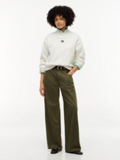 Tommy Badge Fluffy Jumper With Alpaca — White 2