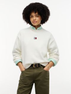 Tommy Badge Fluffy Jumper With Alpaca — White 1