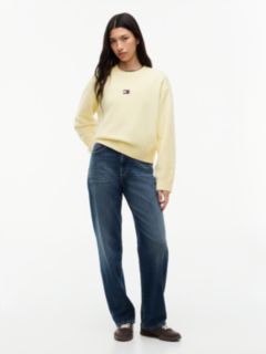 Tommy Badge Fluffy Jumper With Alpaca — Yellow 2