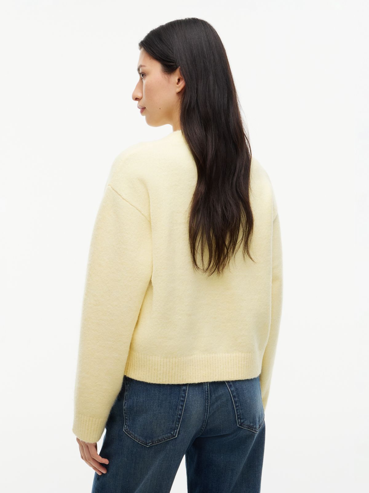 Tommy Badge Fluffy Jumper With Alpaca — Yellow