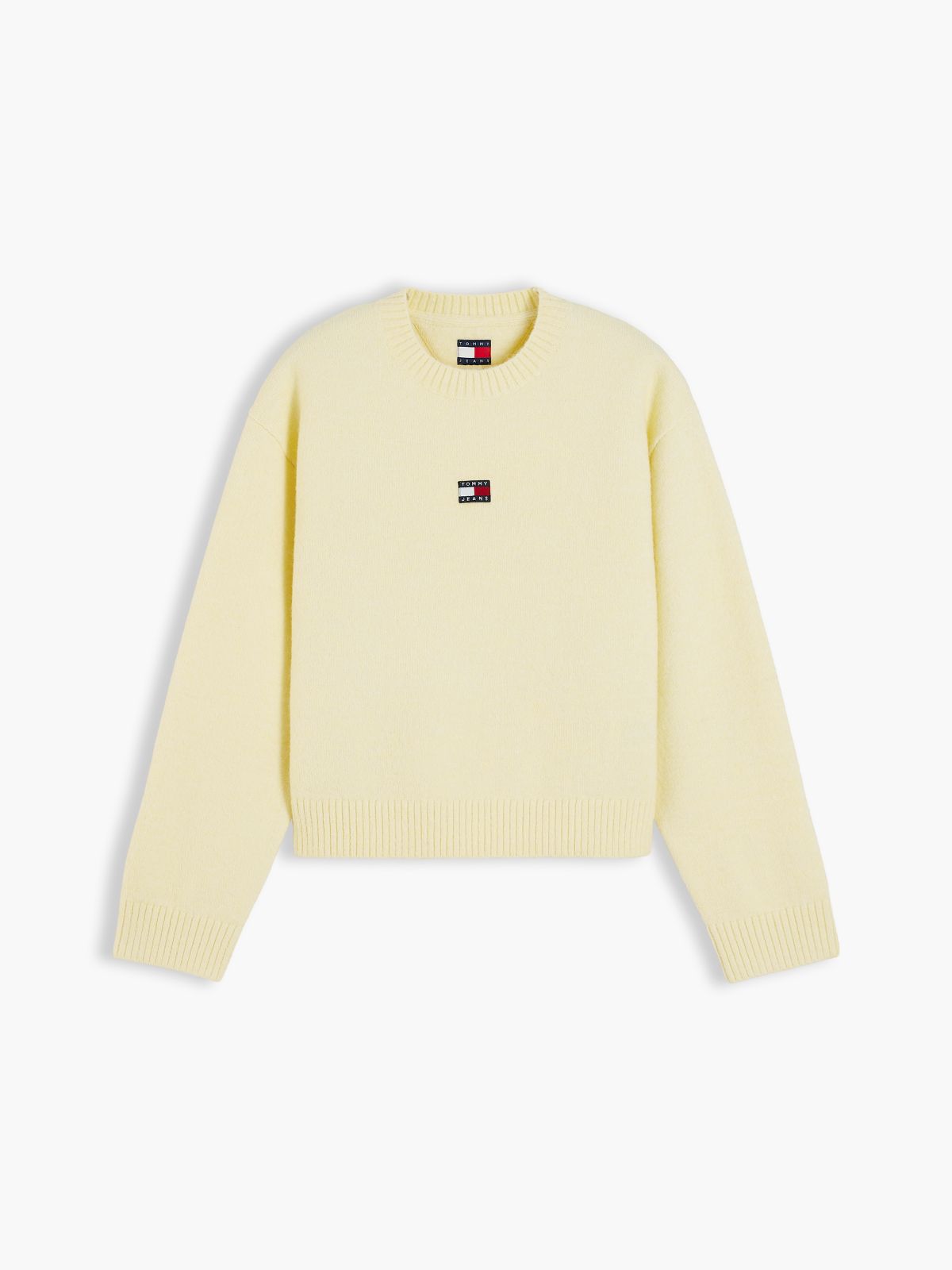 Tommy Badge Fluffy Jumper With Alpaca — Yellow