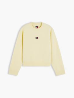 Tommy Badge Fluffy Jumper With Alpaca — Yellow 5