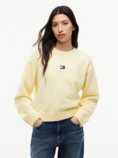 Tommy Badge Fluffy Jumper With Alpaca — Yellow 1