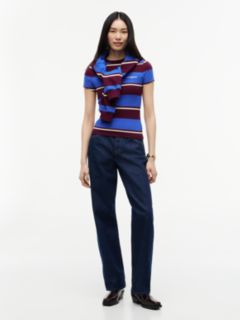 Logo Ribbed Slim T-Shirt — Blue 2