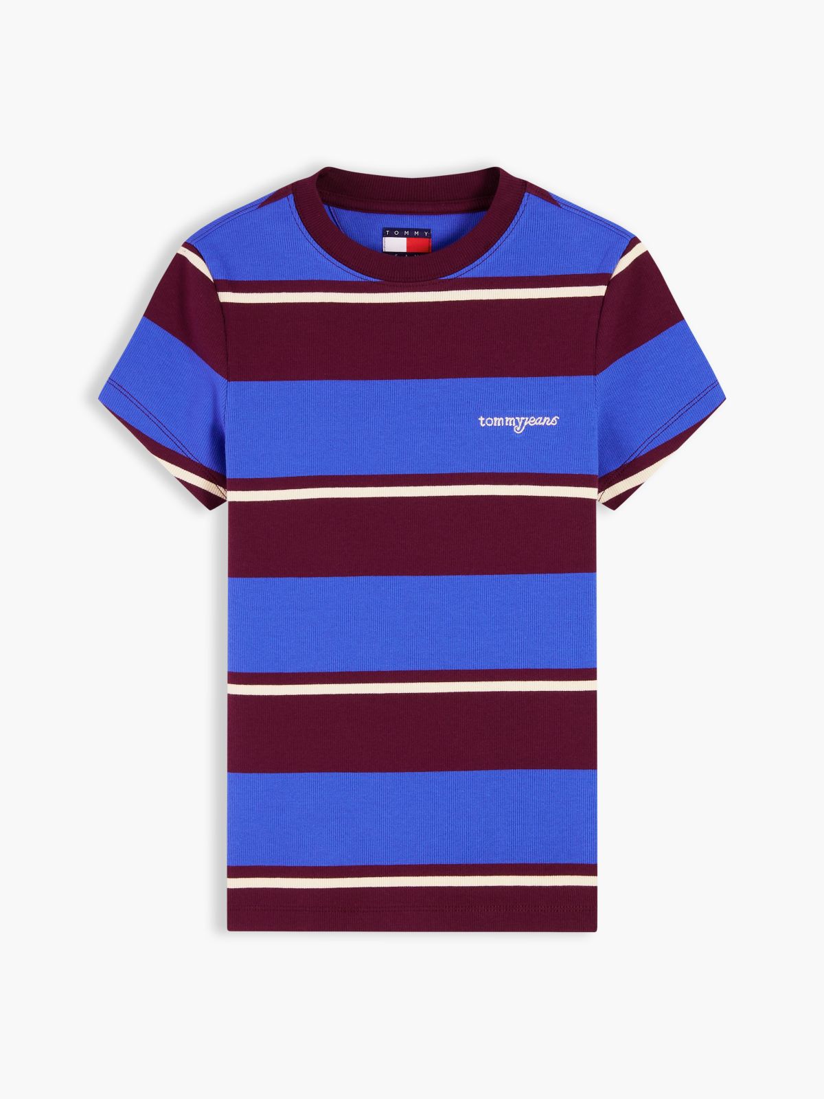Logo Ribbed Slim T-Shirt — Blue