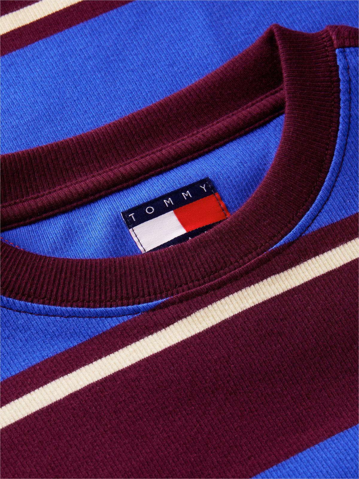 Logo Ribbed Slim T-Shirt — Blue