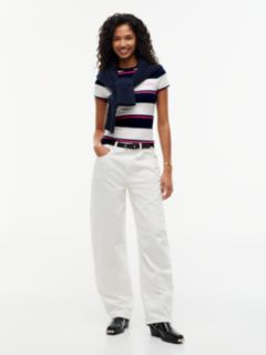 Logo Ribbed Slim T-Shirt — White 2