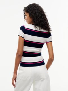 Logo Ribbed Slim T-Shirt — White 4