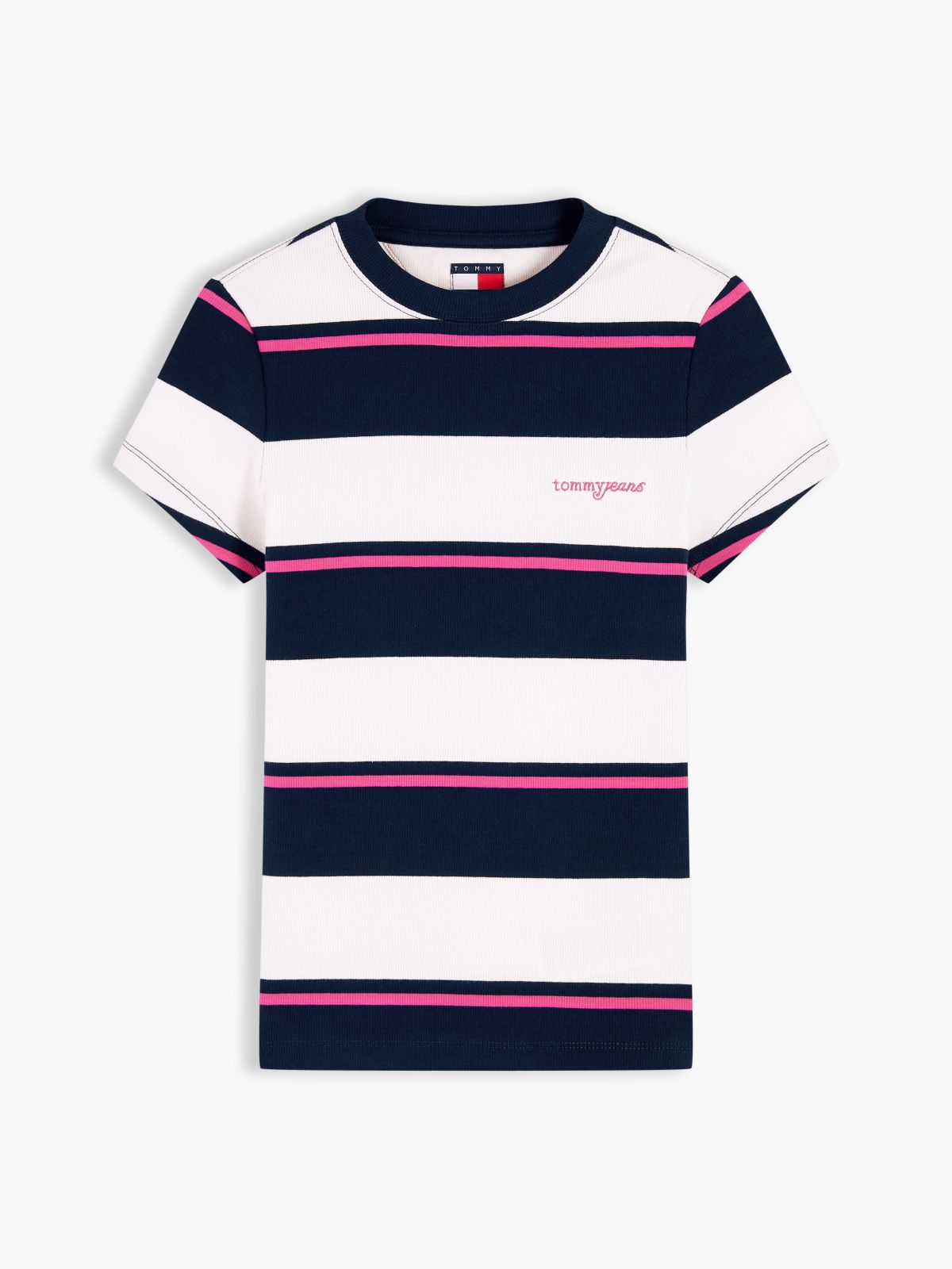 Logo Ribbed Slim T-Shirt — White