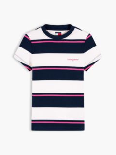 Logo Ribbed Slim T-Shirt — White 5
