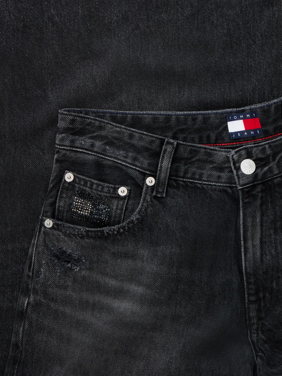 Daisy Distressed Low Rise Loose Jeans — Denim